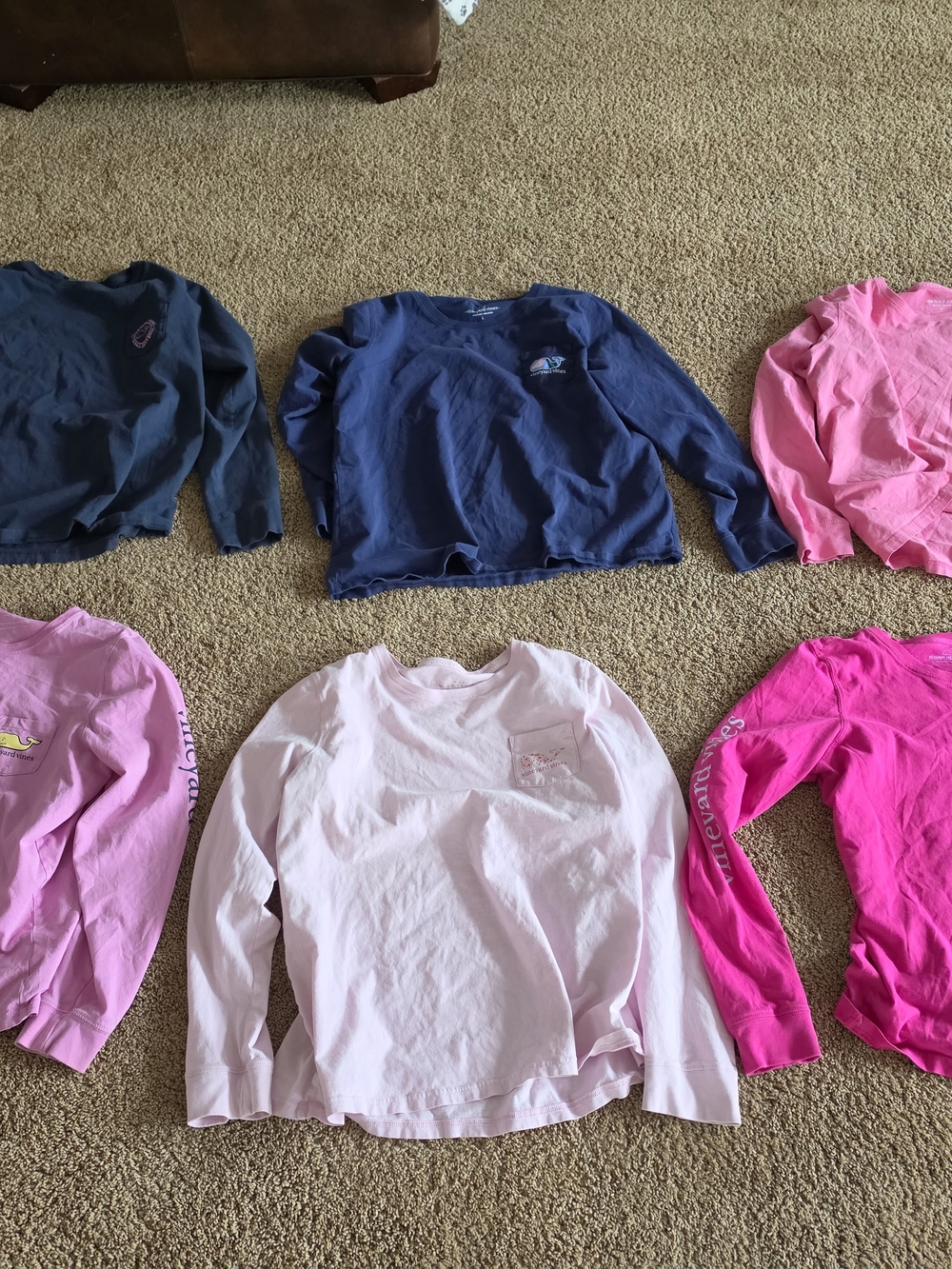Lot of 6 Vineyard Vines Women’s Size Large Long Sleeve Pocket T-Shirts